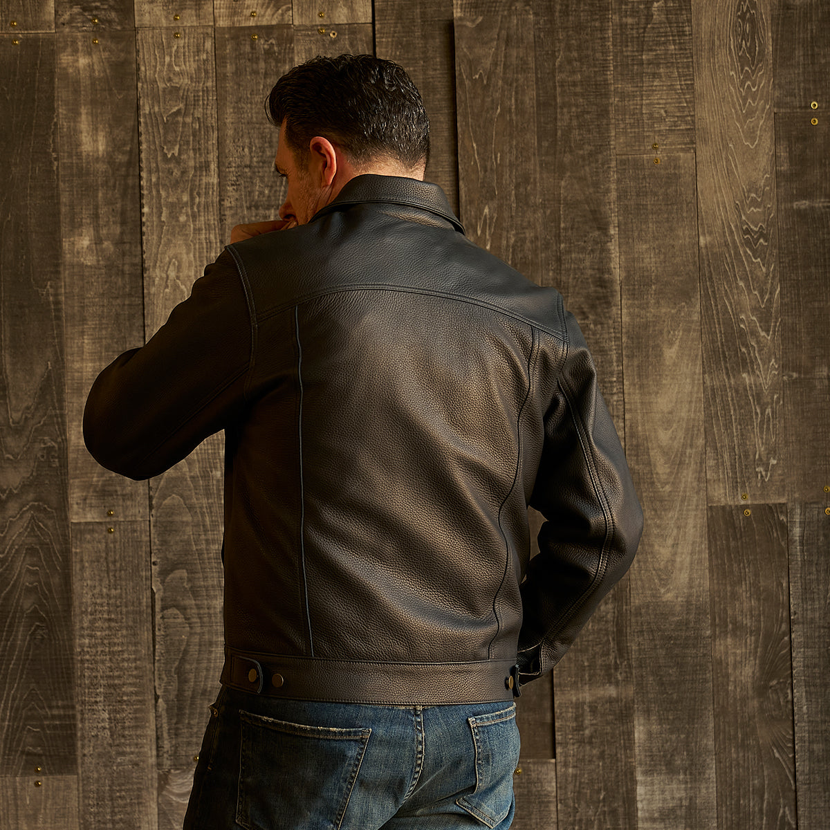 No.210 Dean Jacket | LE Deerskin Black x15
