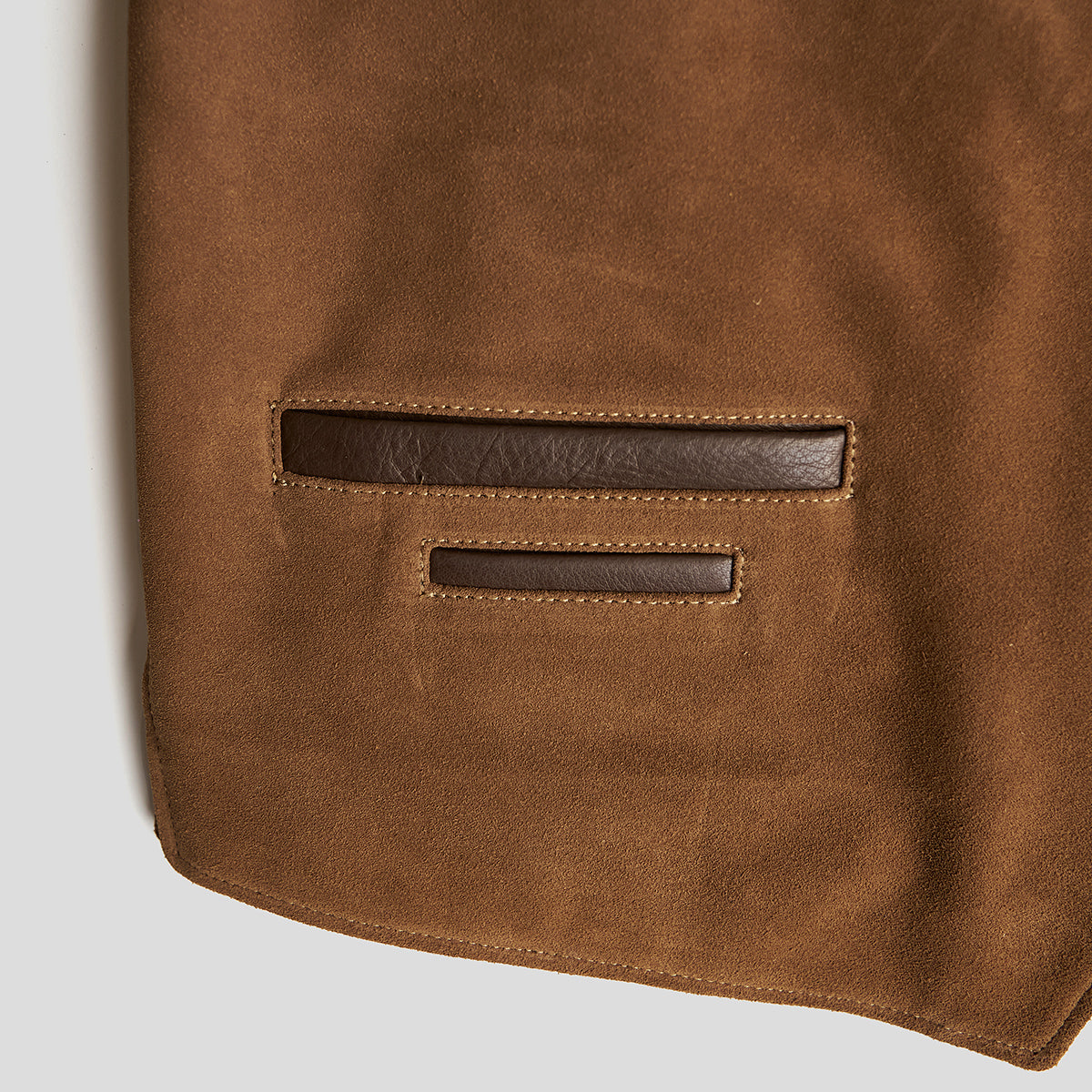 No.169 Garrison Vest | Brown Suede