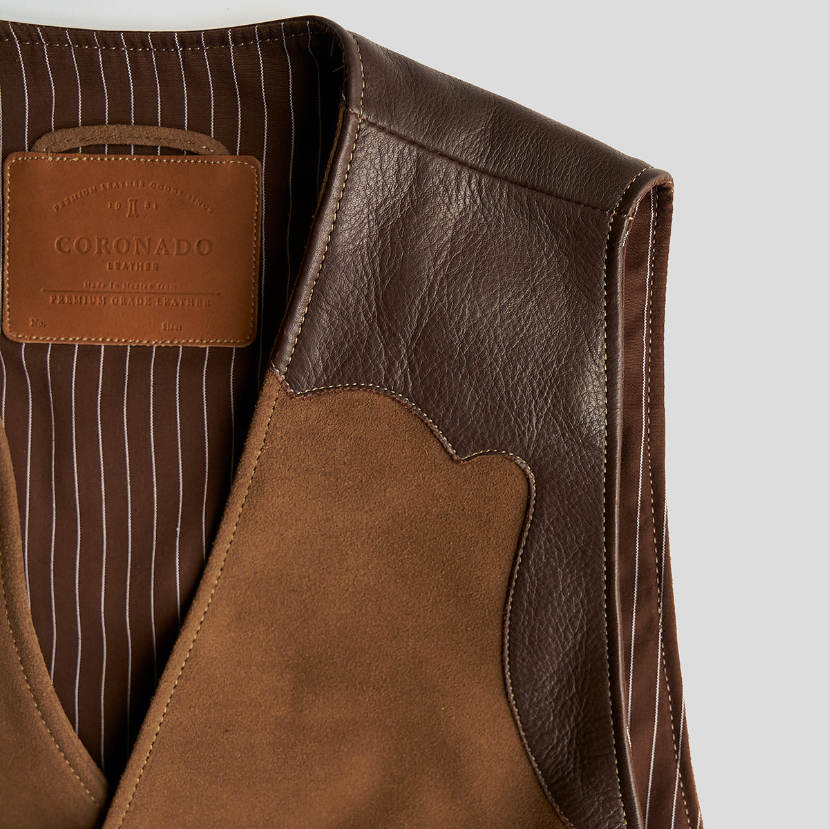 No.169 Garrison Vest | Brown Suede