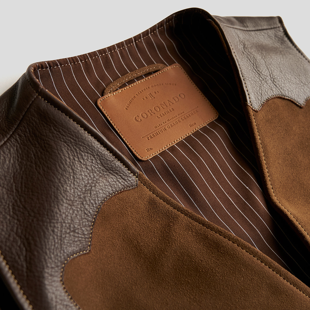 No.169 Garrison Vest | Brown Suede