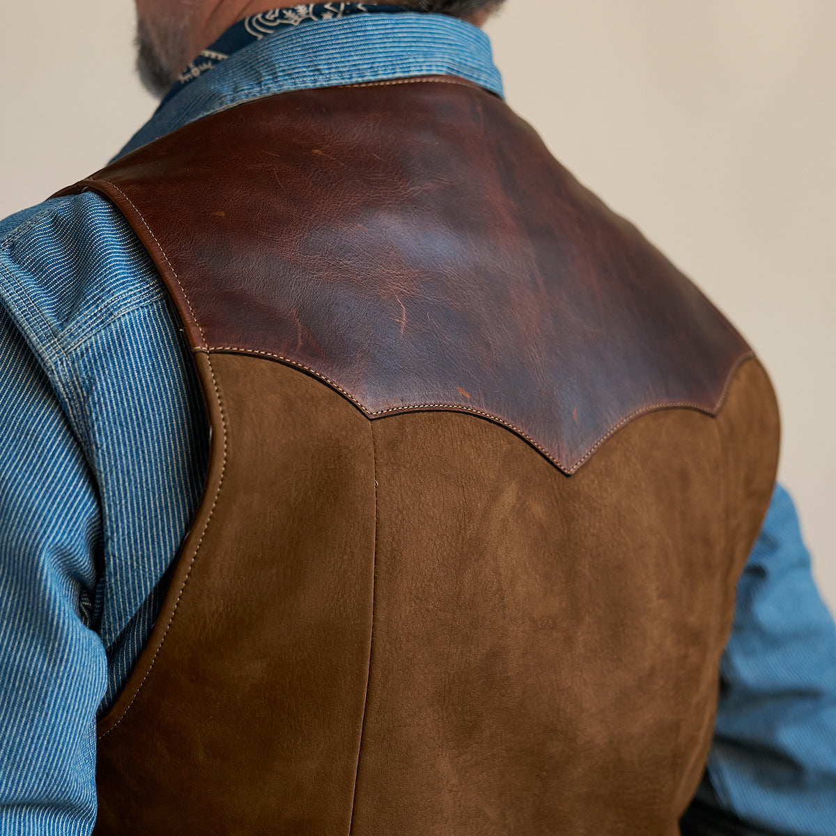 No.169 Garrison Vest | Brown Suede
