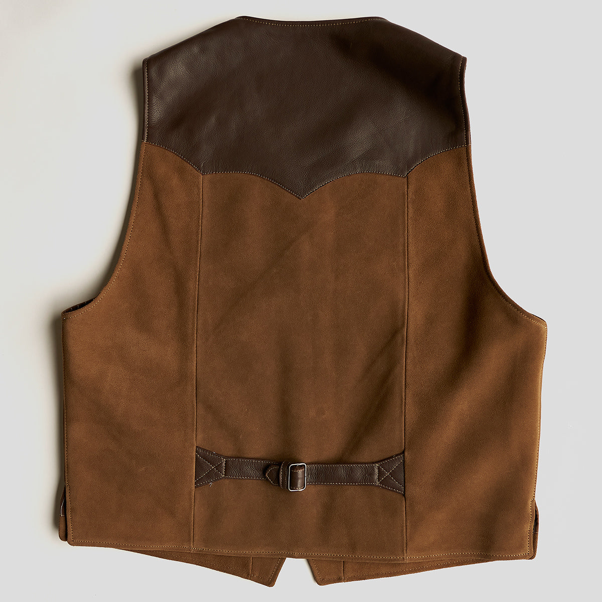 No.169 Garrison Vest | Brown Suede