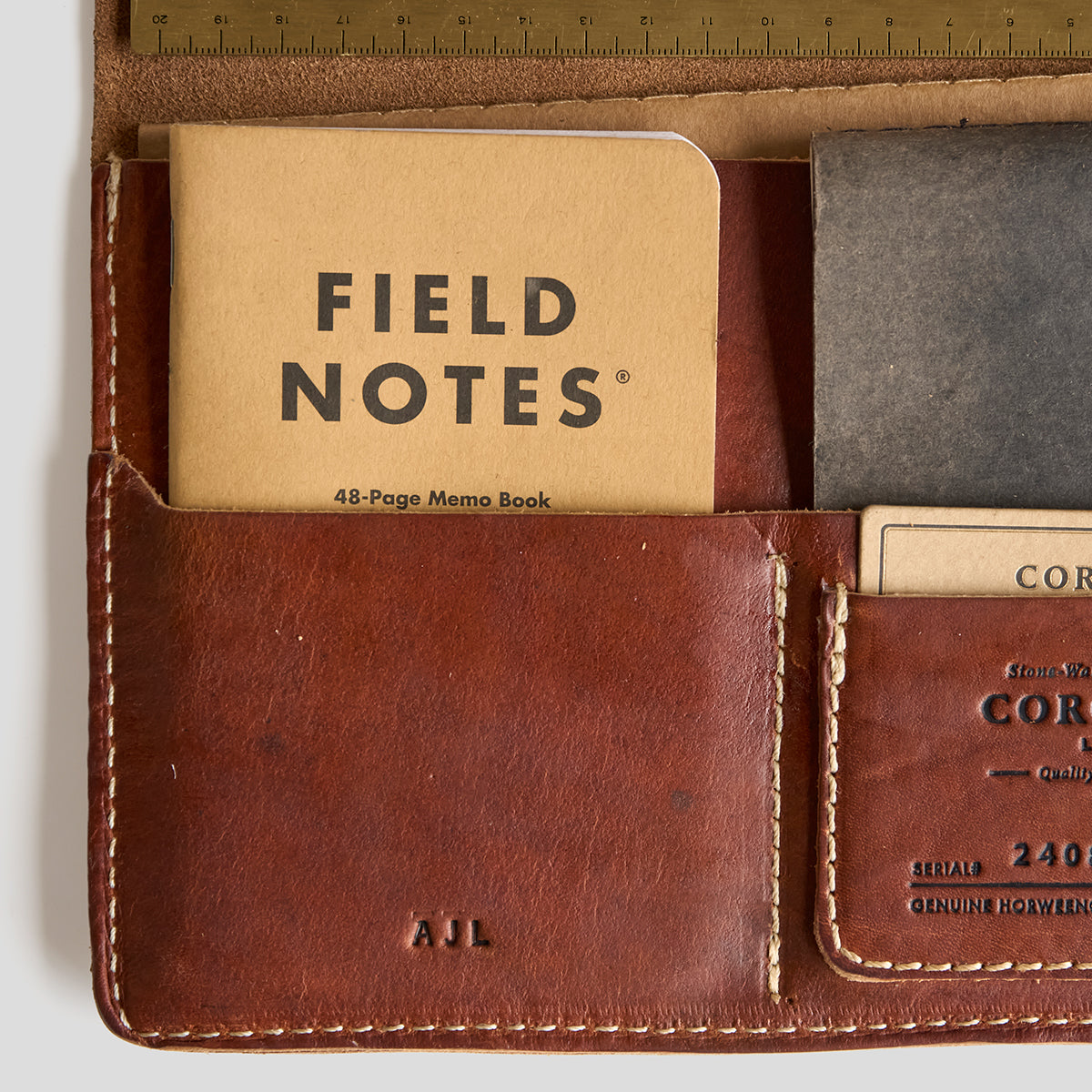 No.324 A5 Flap Folio | Stone-Washed Horween®