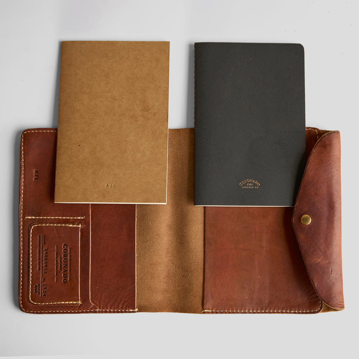 No.324 A5 Flap Folio | Stone-Washed Horween®