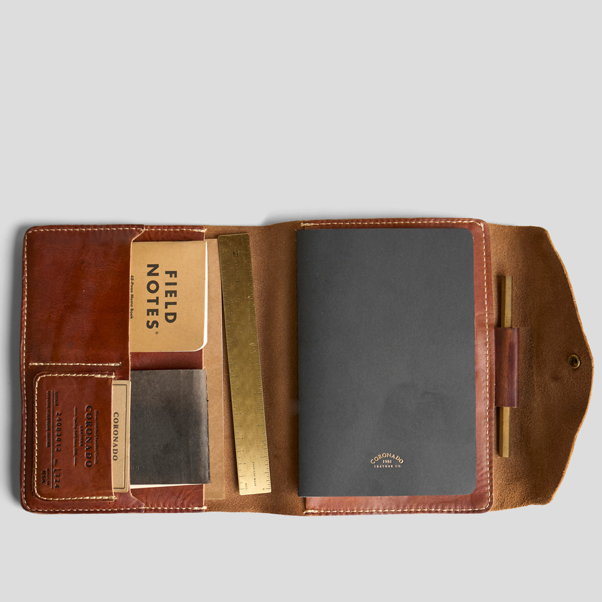 No.324 A5 Flap Folio | Stone-Washed Horween®