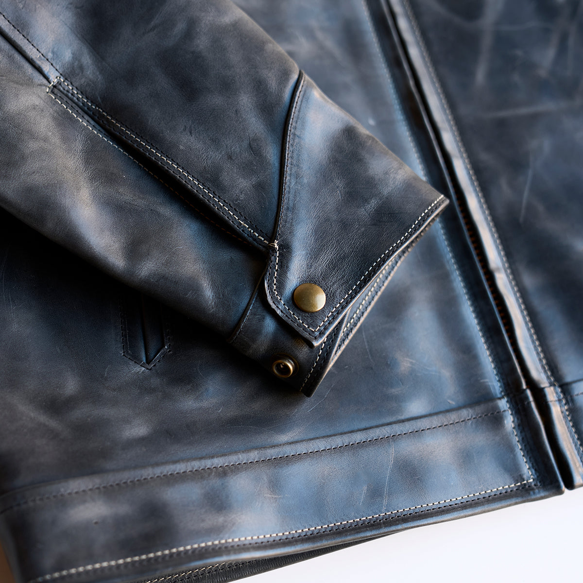 No.65 Vintage Horsehide Jacket | Marbled Charcoal