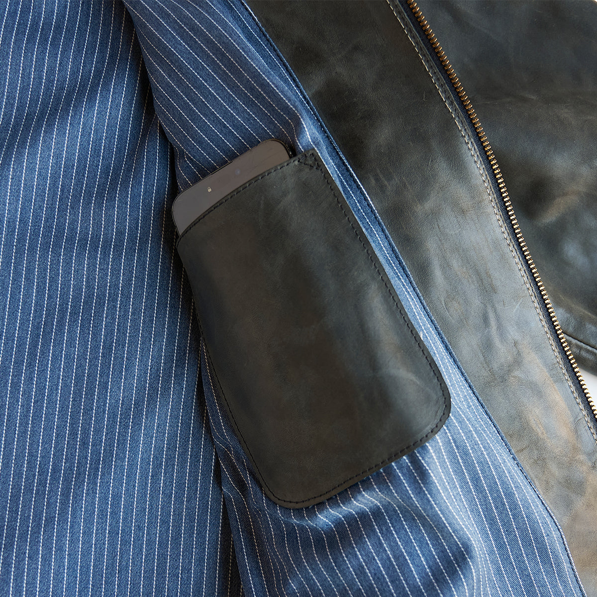 No.65 Vintage Horsehide Jacket | Marbled Charcoal