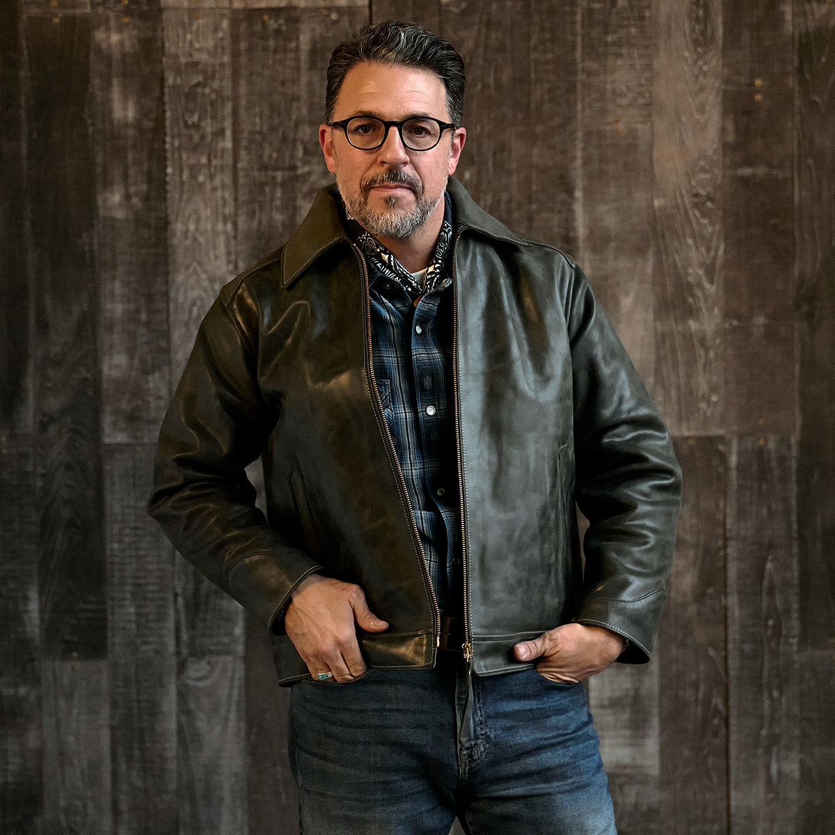 No.65 Vintage Horsehide Jacket | Marbled Charcoal