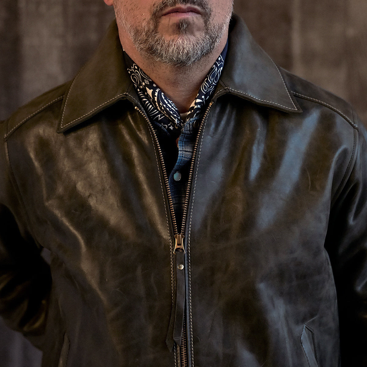 No.65 Vintage Horsehide Jacket | Marbled Charcoal