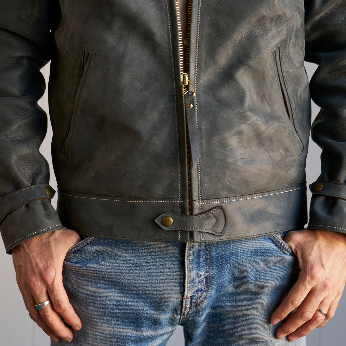No.69 Union Jacket | Olive-Tanned Horsehide (Charcoal)