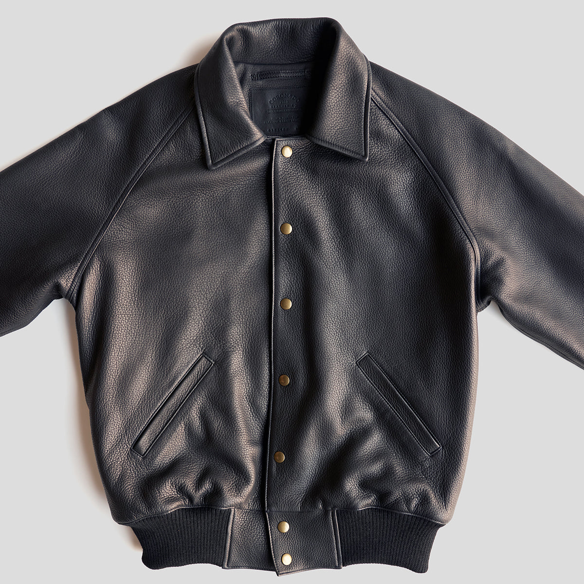 No.415 Vintage Snap Raglan | Black Italian Deerskin