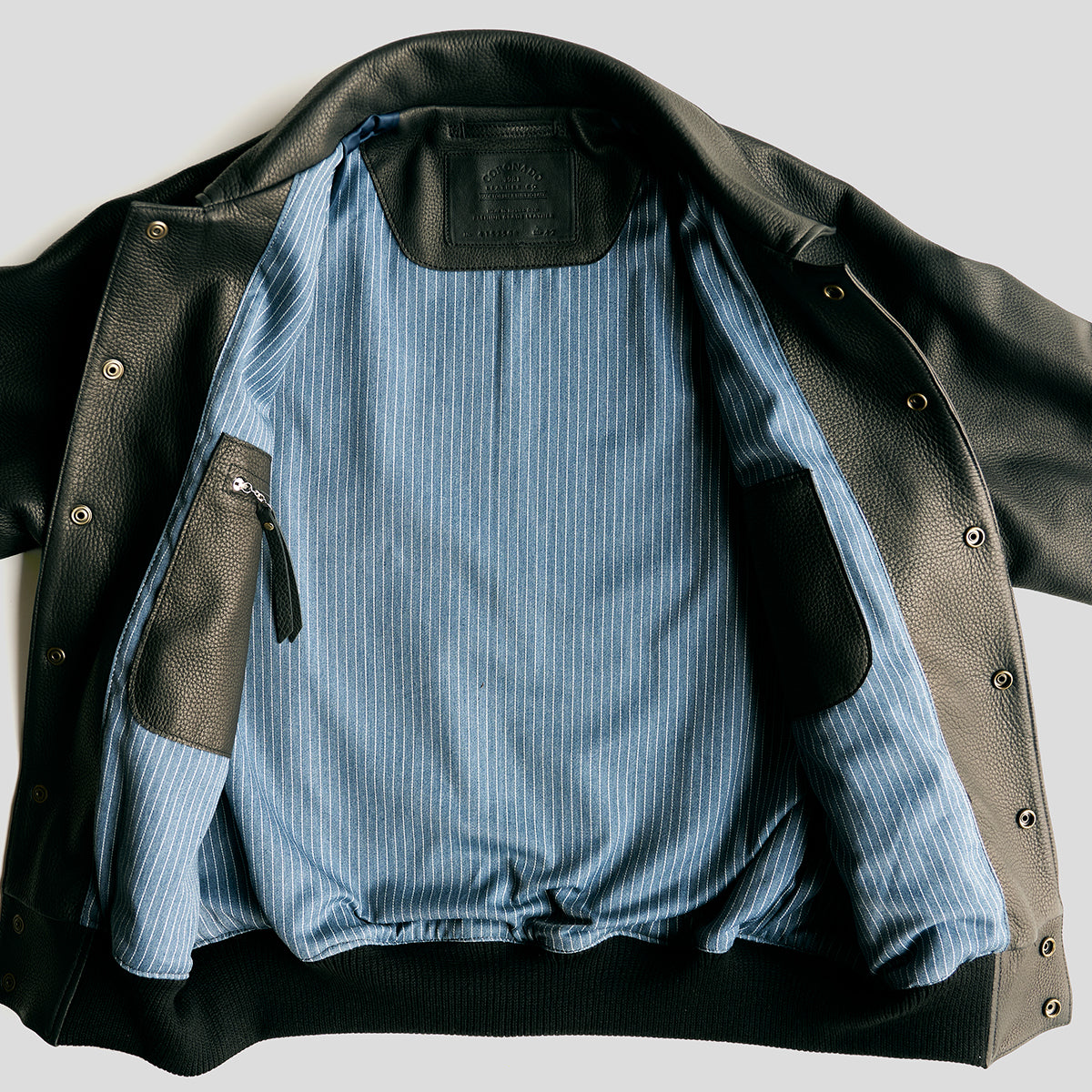 No.415 Vintage Snap Raglan | Black Italian Deerskin