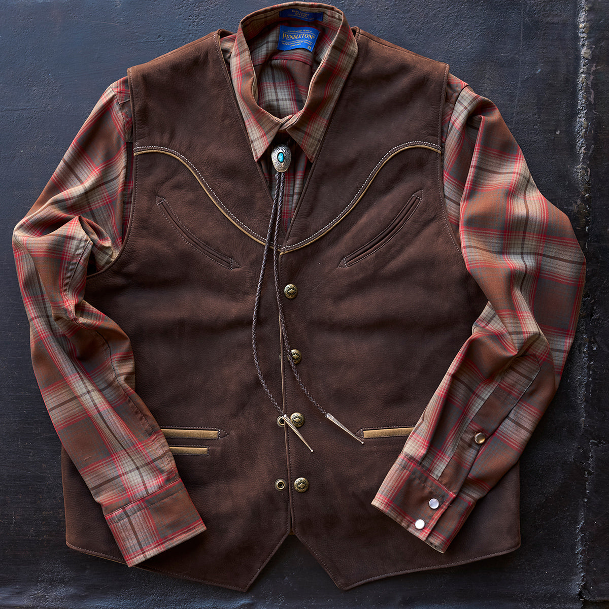 No.484 Vaquero Vest | Brown Nubuck