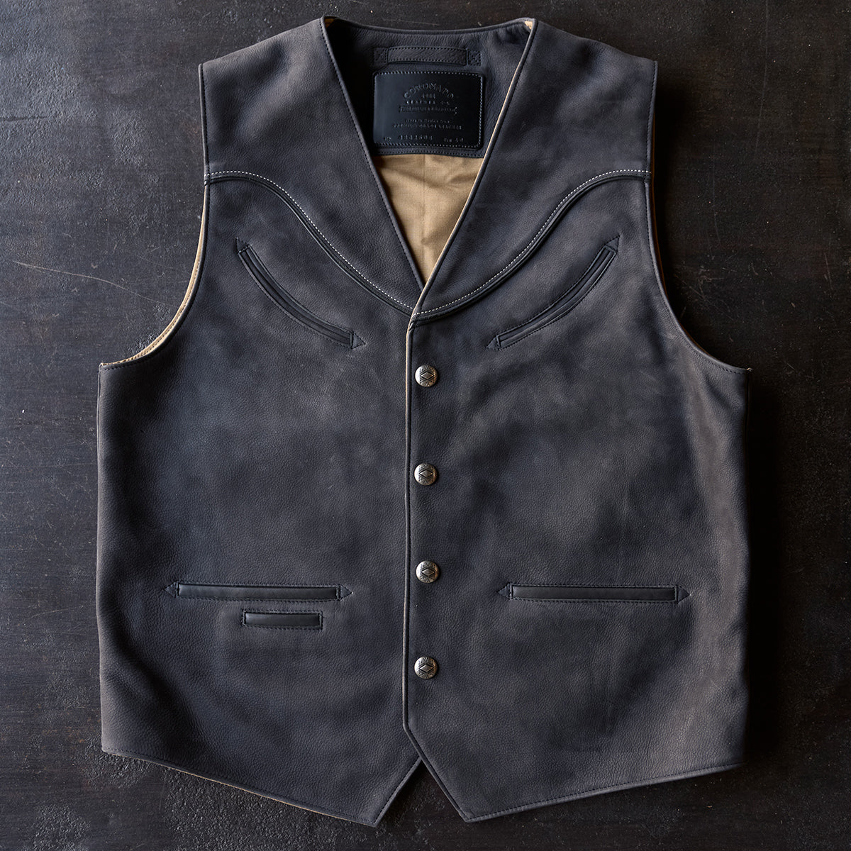 No.484 Vaquero Vest | Charcoal Nubuck