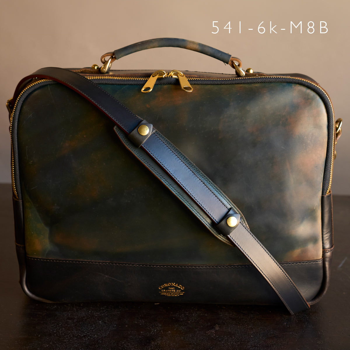 No.541 Chicago Shell Briefcase | Horween® Marbled Black