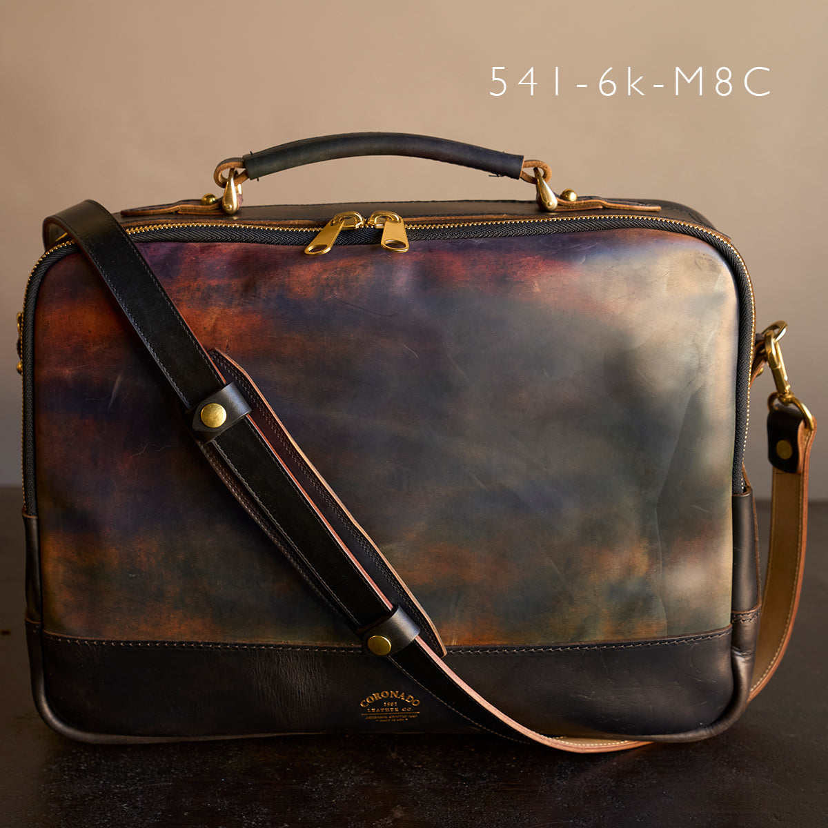 No.541 Chicago Shell Briefcase | Horween® Marbled Black