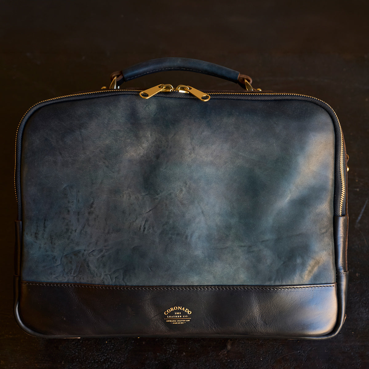 No.541 Chicago Shell Briefcase | Horween® Marbled Black