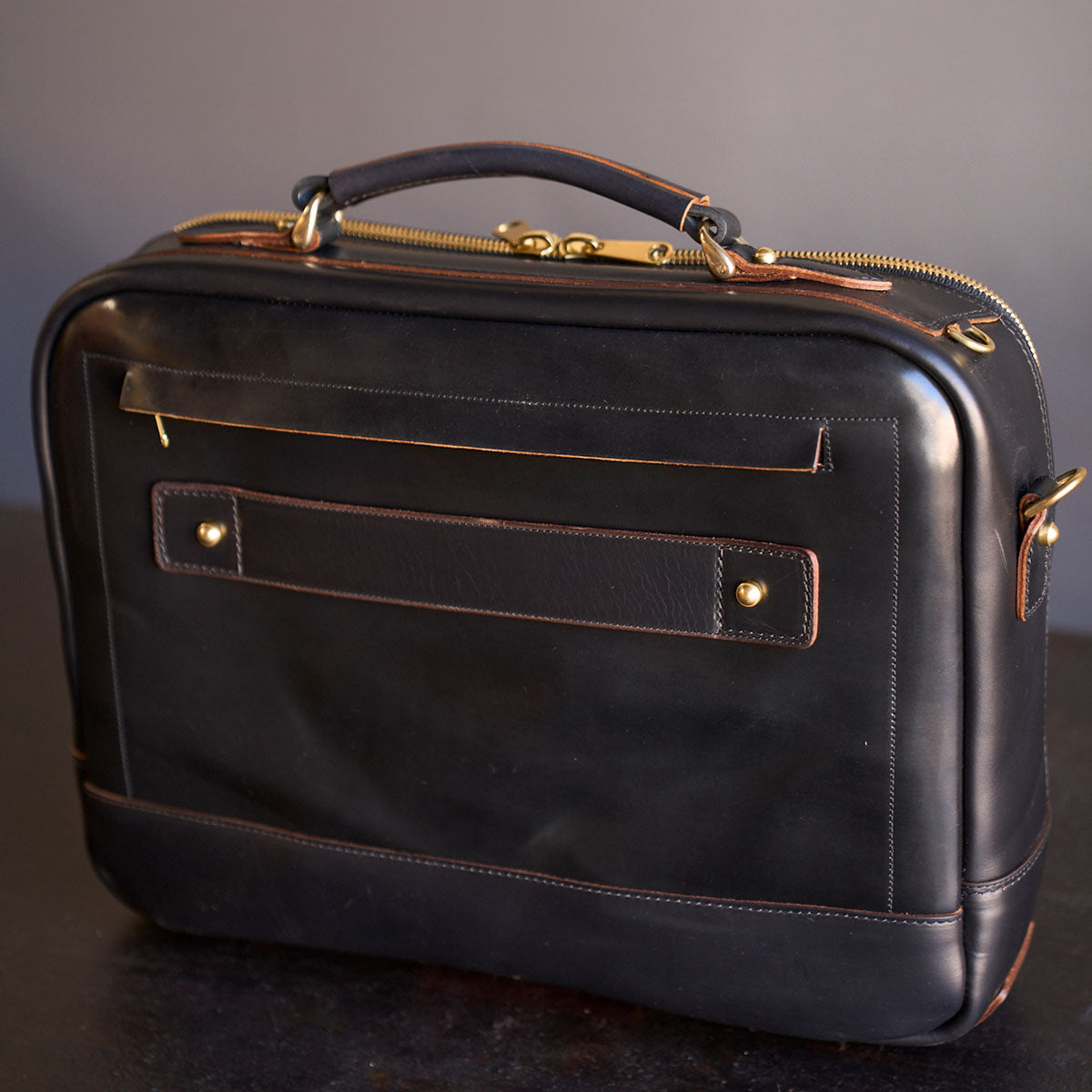No.541 Chicago Shell Briefcase | Horween® Black Cordovan