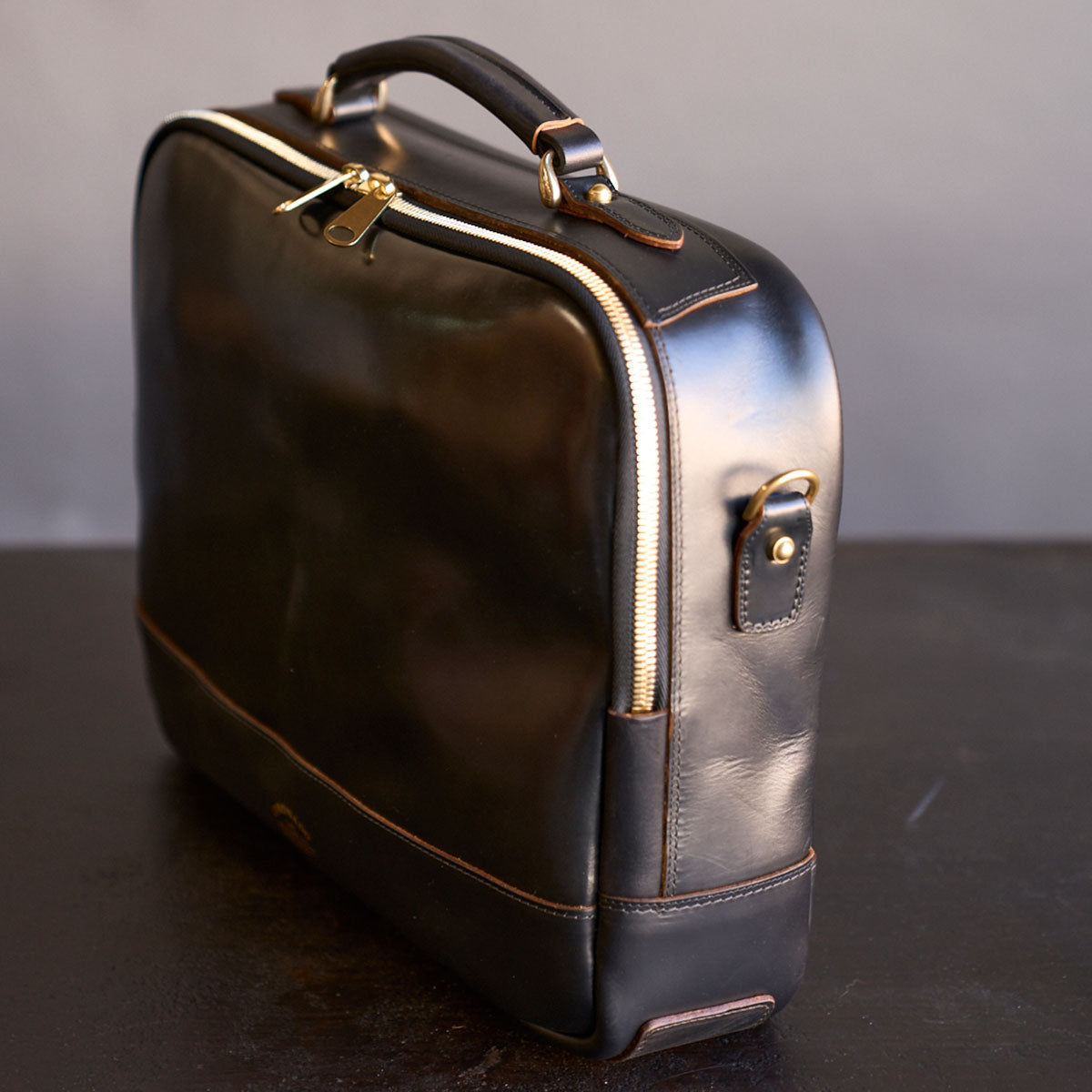 No.541 Chicago Shell Briefcase | Horween® Black Cordovan