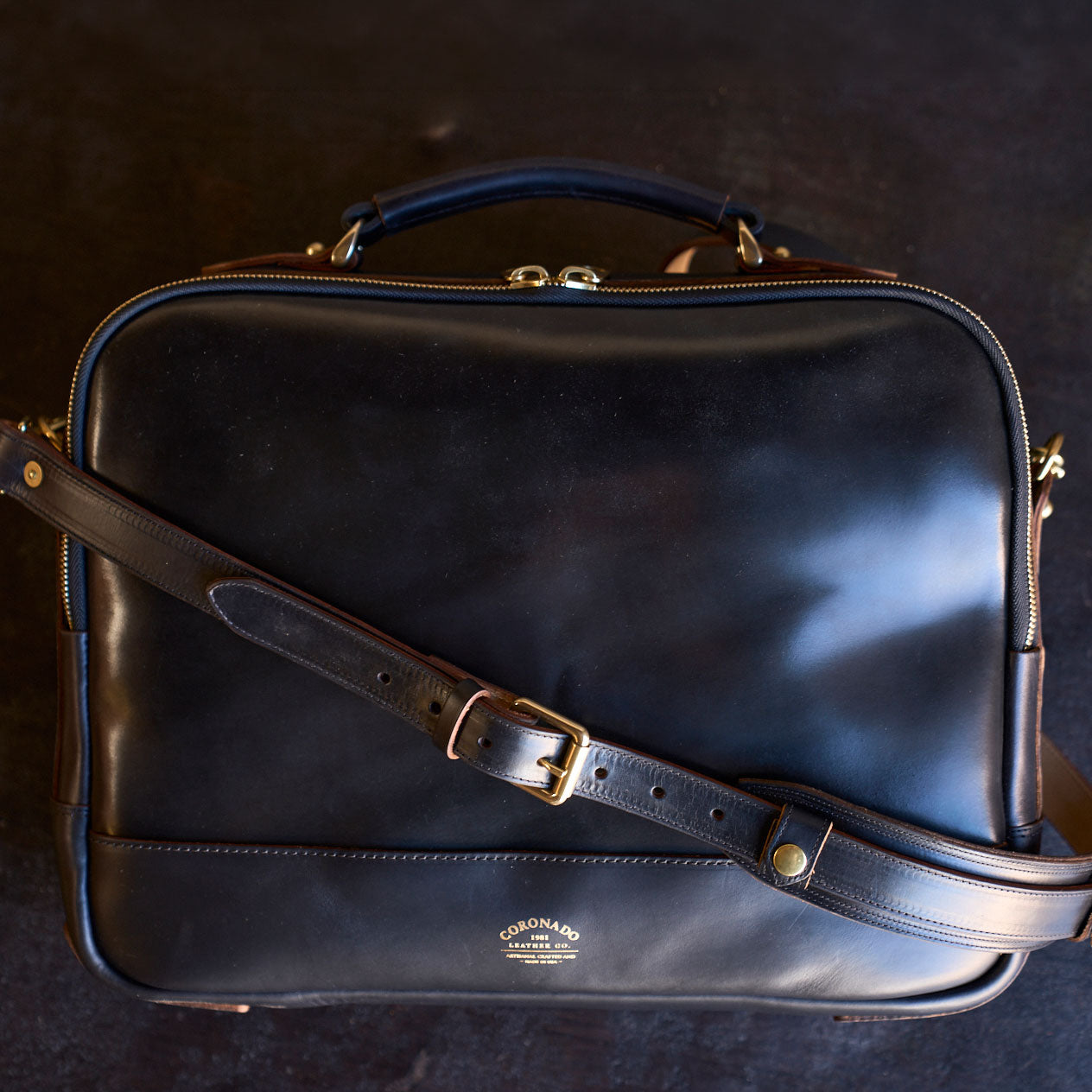 No.541 Chicago Shell Briefcase | Horween® Black Cordovan