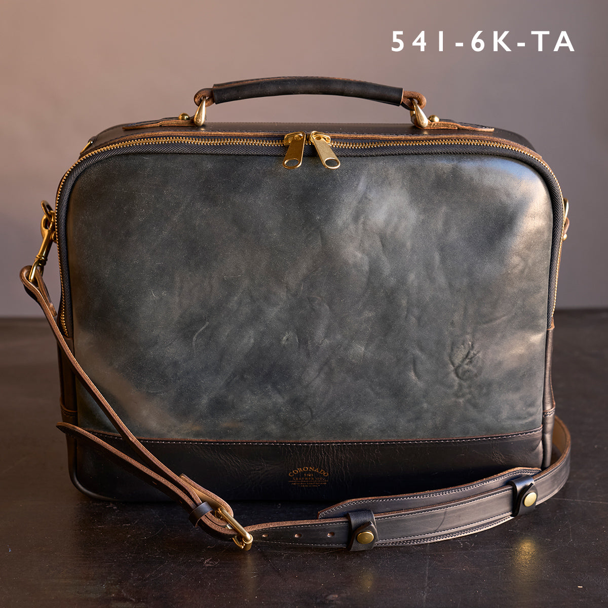 No.541 Chicago Shell Briefcase | Horween® Tumbled Black (x6)