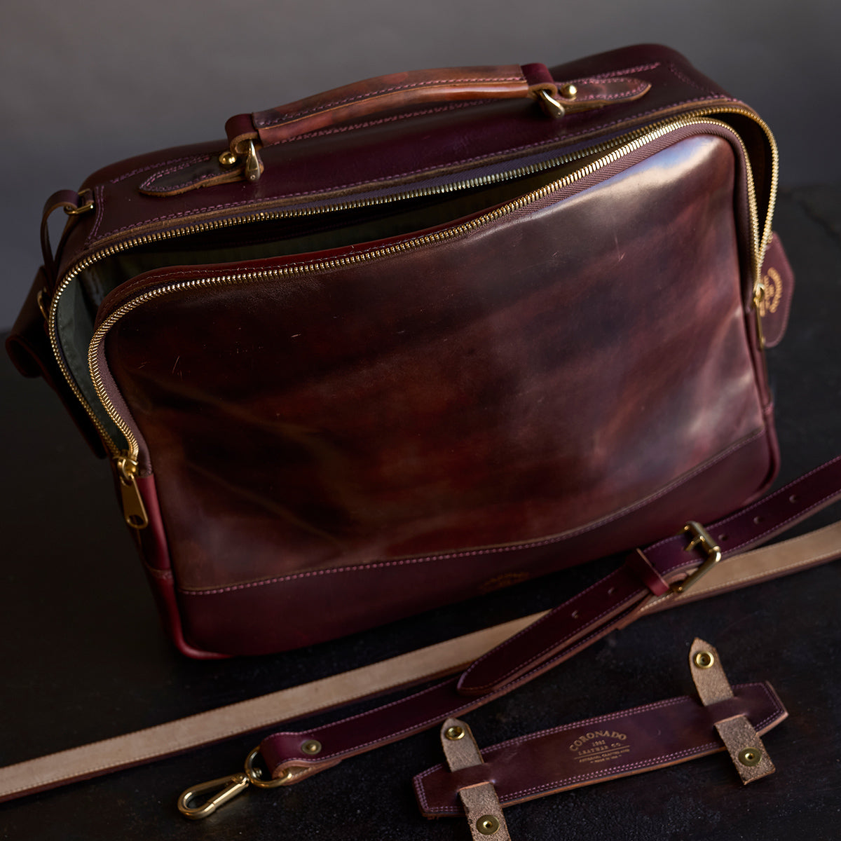 No.541 Chicago Shell Briefcase | Horween® Marbled #8 X2