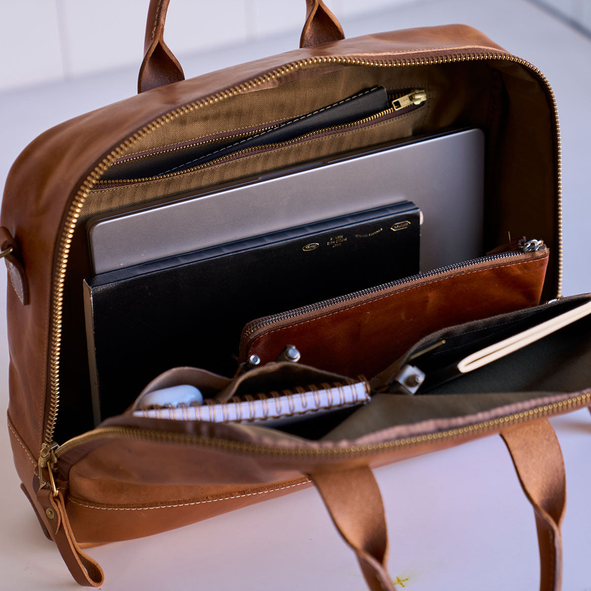 No.545 Natural SD Briefcase | Horween® Horsehide & Latigo