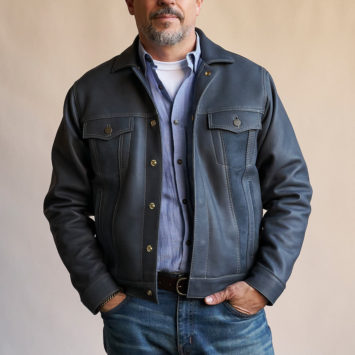 No.210 Dean Jacket | LE Deerskin Indigo