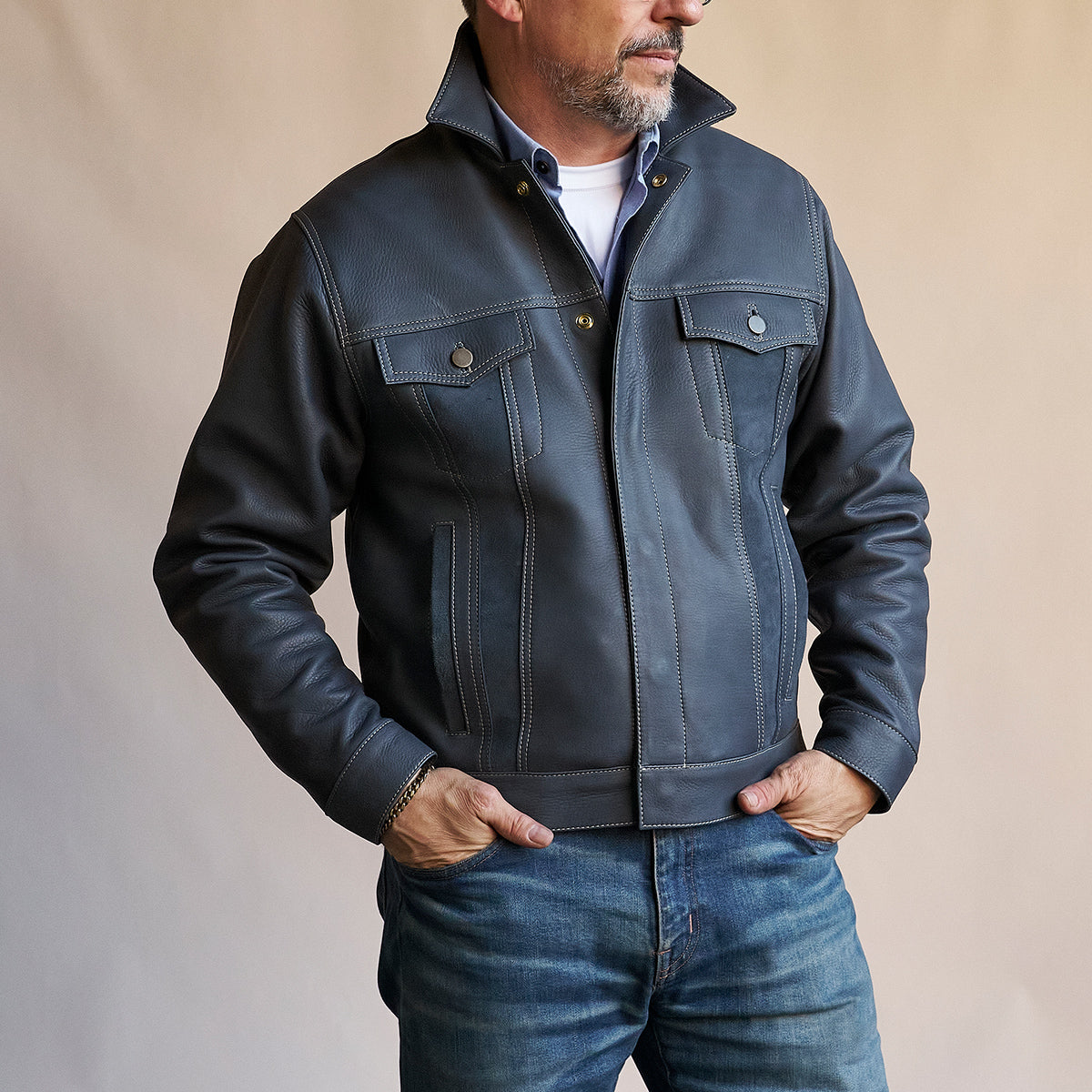 No.210 Dean Jacket | LE Deerskin Indigo