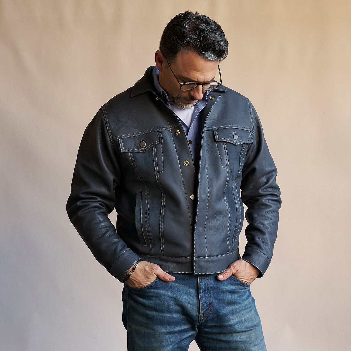 No.210 Dean Jacket | LE Deerskin Indigo