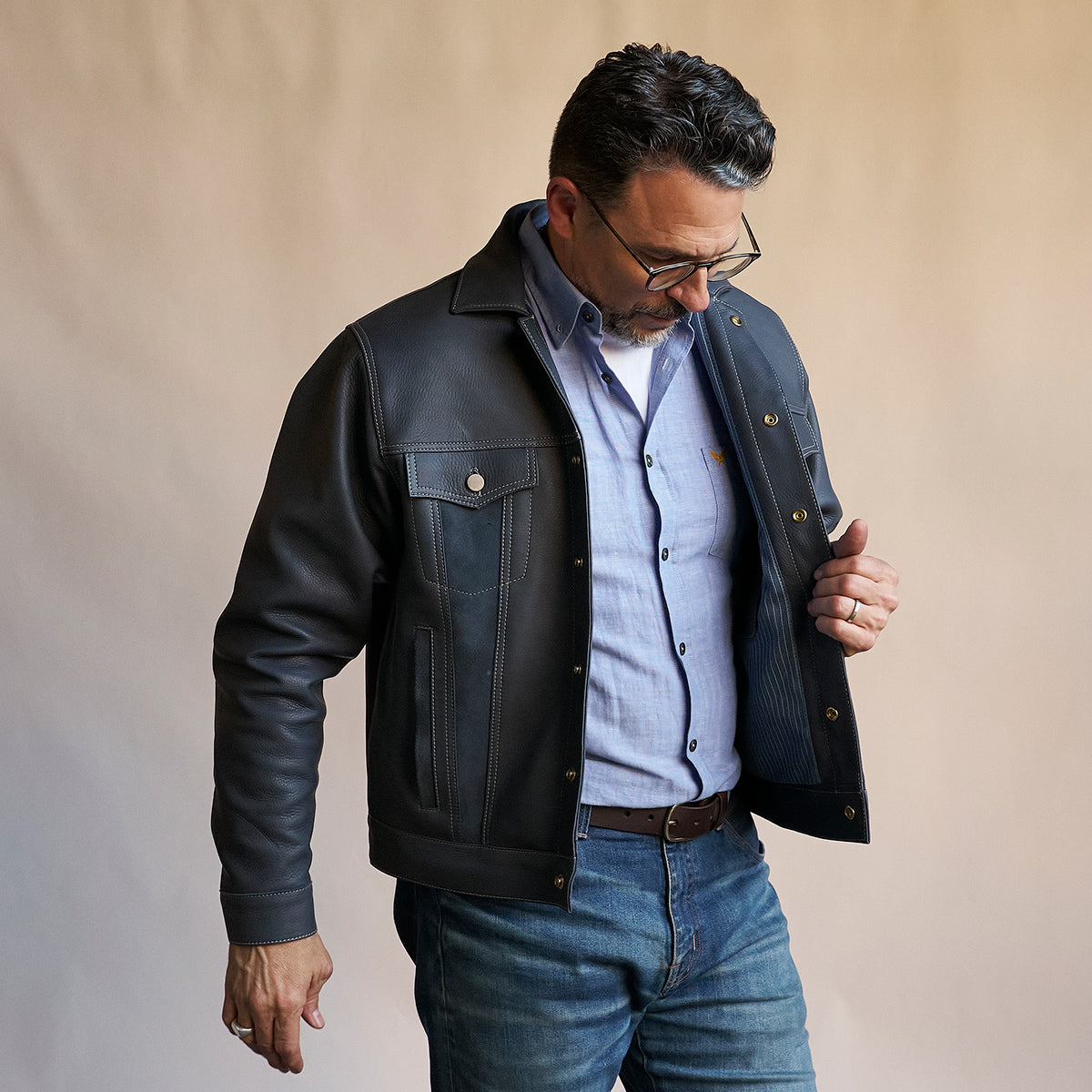 No.210 Dean Jacket | LE Deerskin Indigo