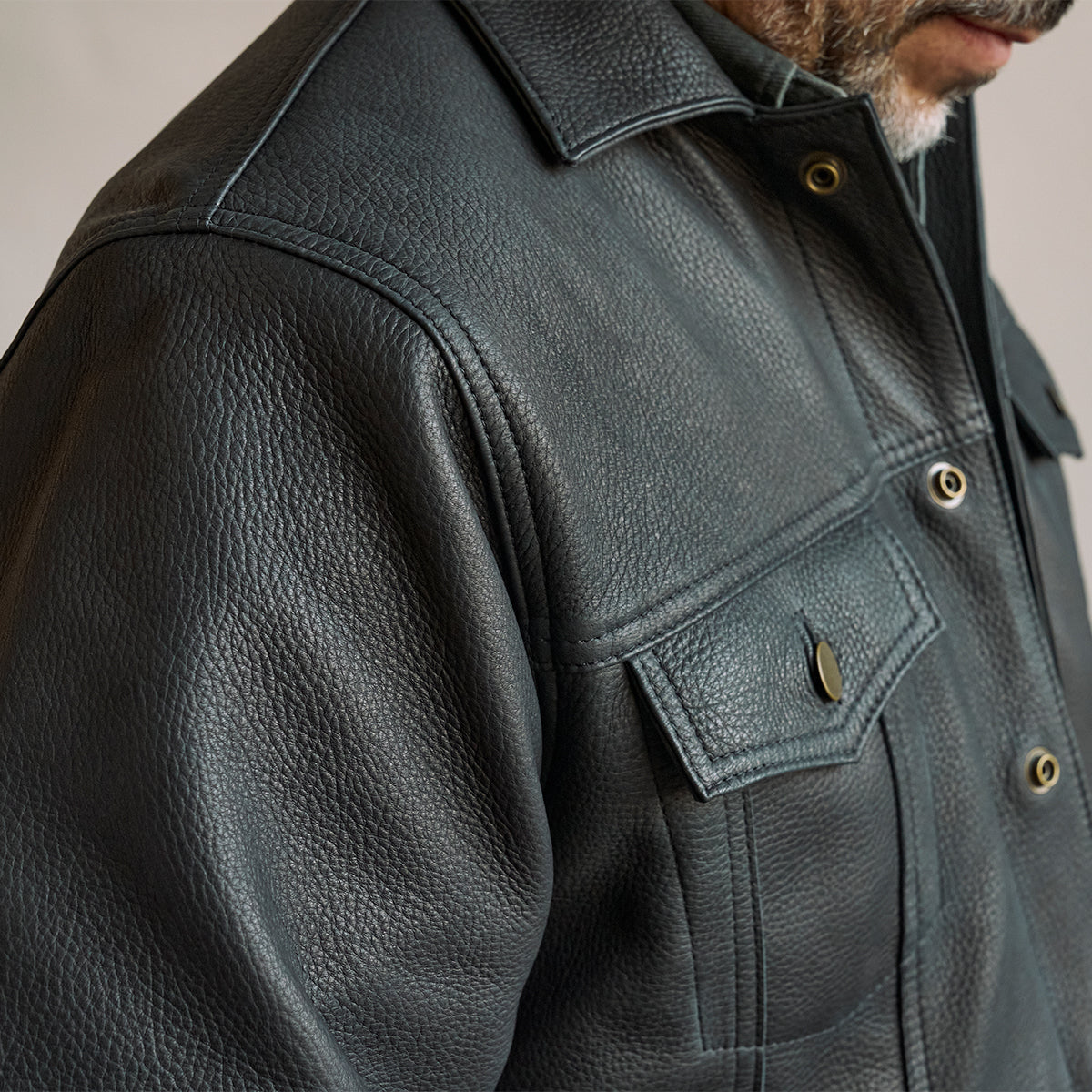 No.210 Dean Jacket | LE Deerskin Black x15