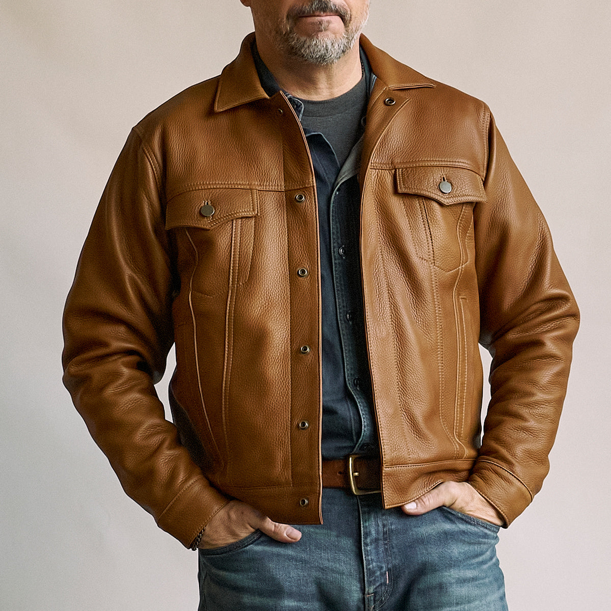 No.210 Dean Jacket | LE Deerskin Brown