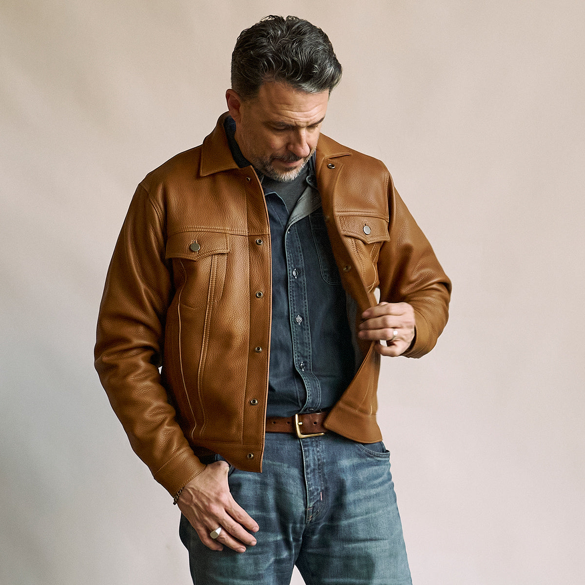 No.210 Dean Jacket | LE Deerskin Brown