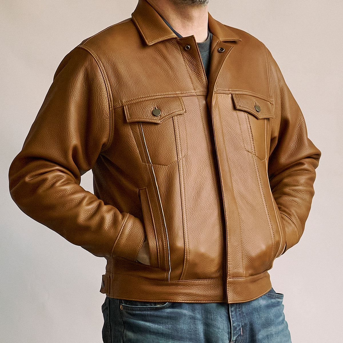 No.210 Dean Jacket | LE Deerskin Brown
