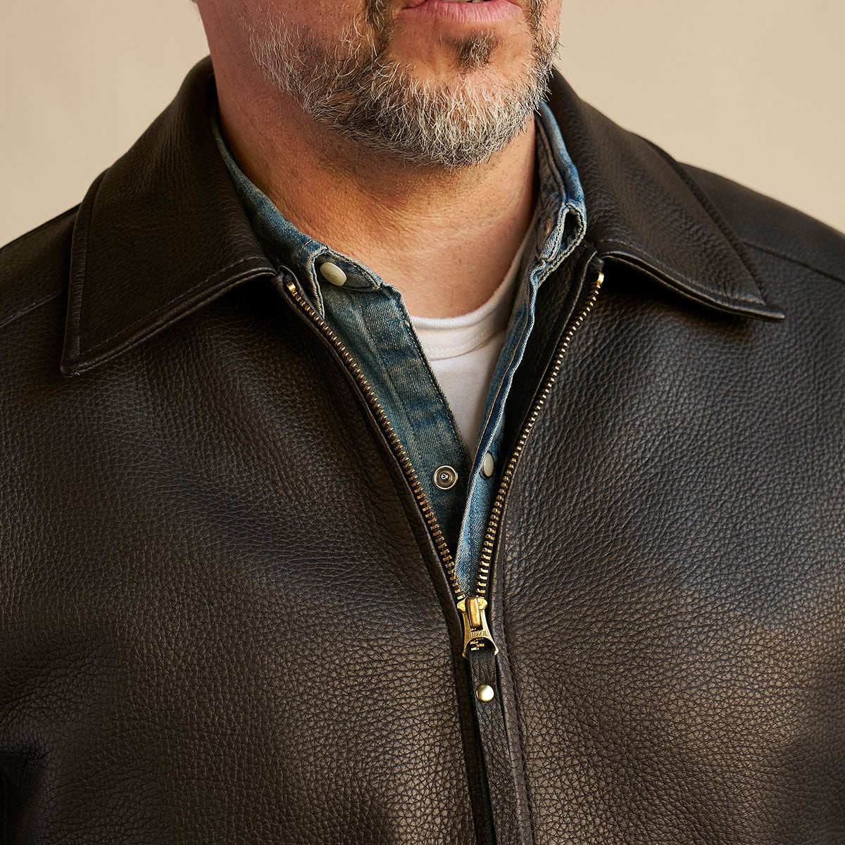 No.320 Garrison Jacket | Italian Deerskin Black