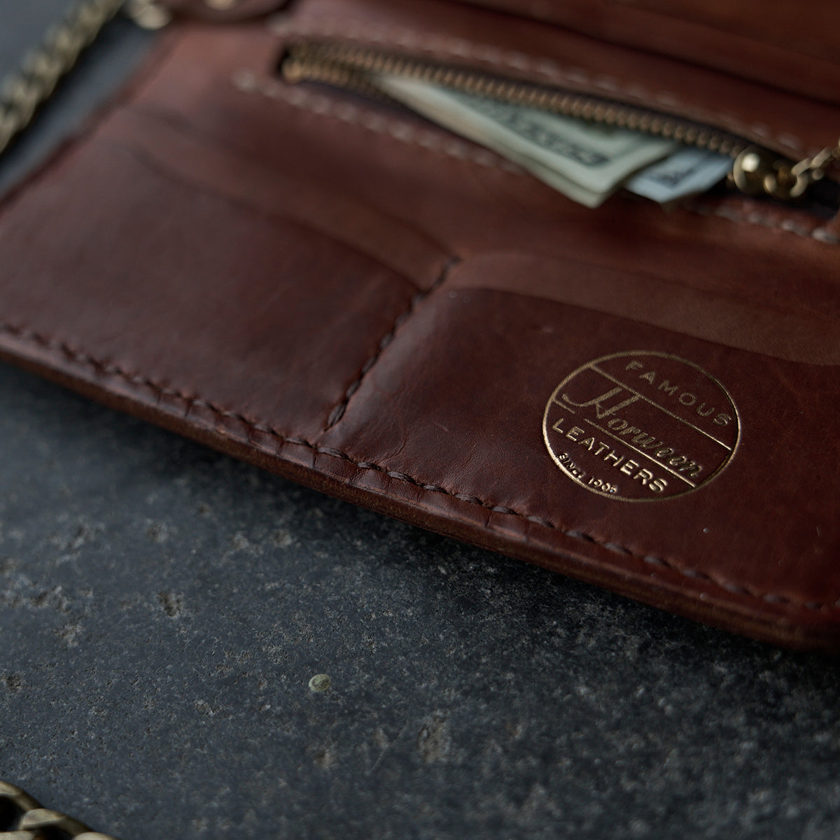 No.830 Long Vintage Stone-Washed Wallet