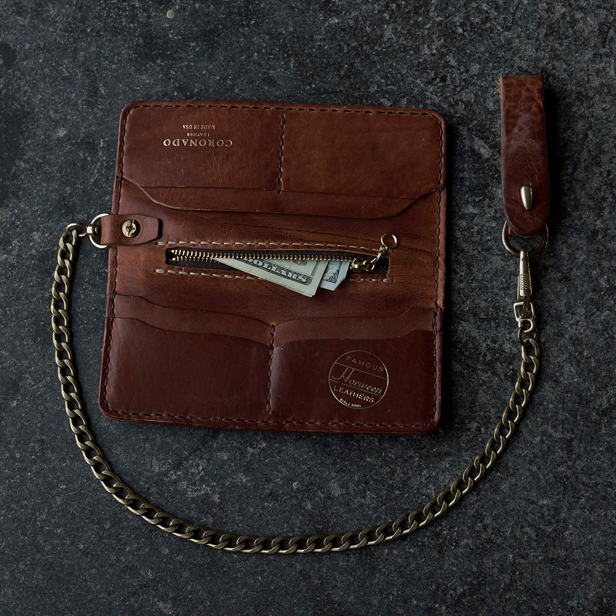 No.830 Long Vintage Stone-Washed Wallet