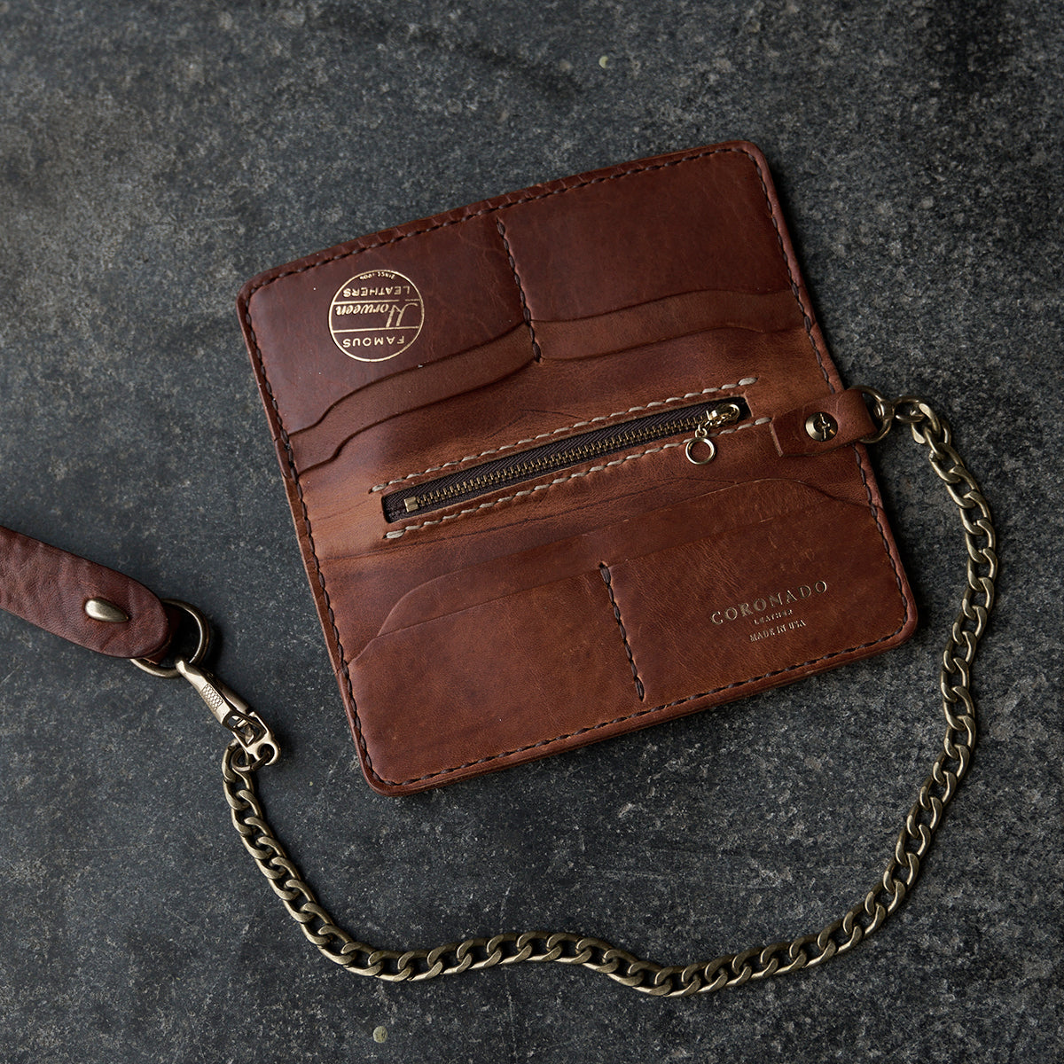 No.830 Long Vintage Stone-Washed Wallet