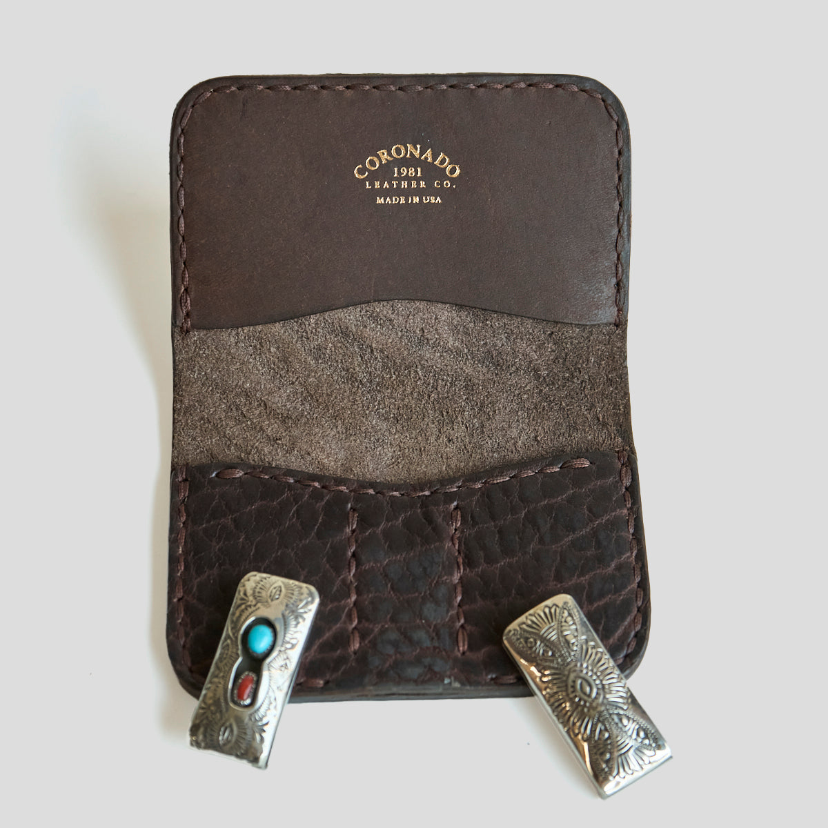 No.14 Heritage Silver Clip Wallet | Brown Bison