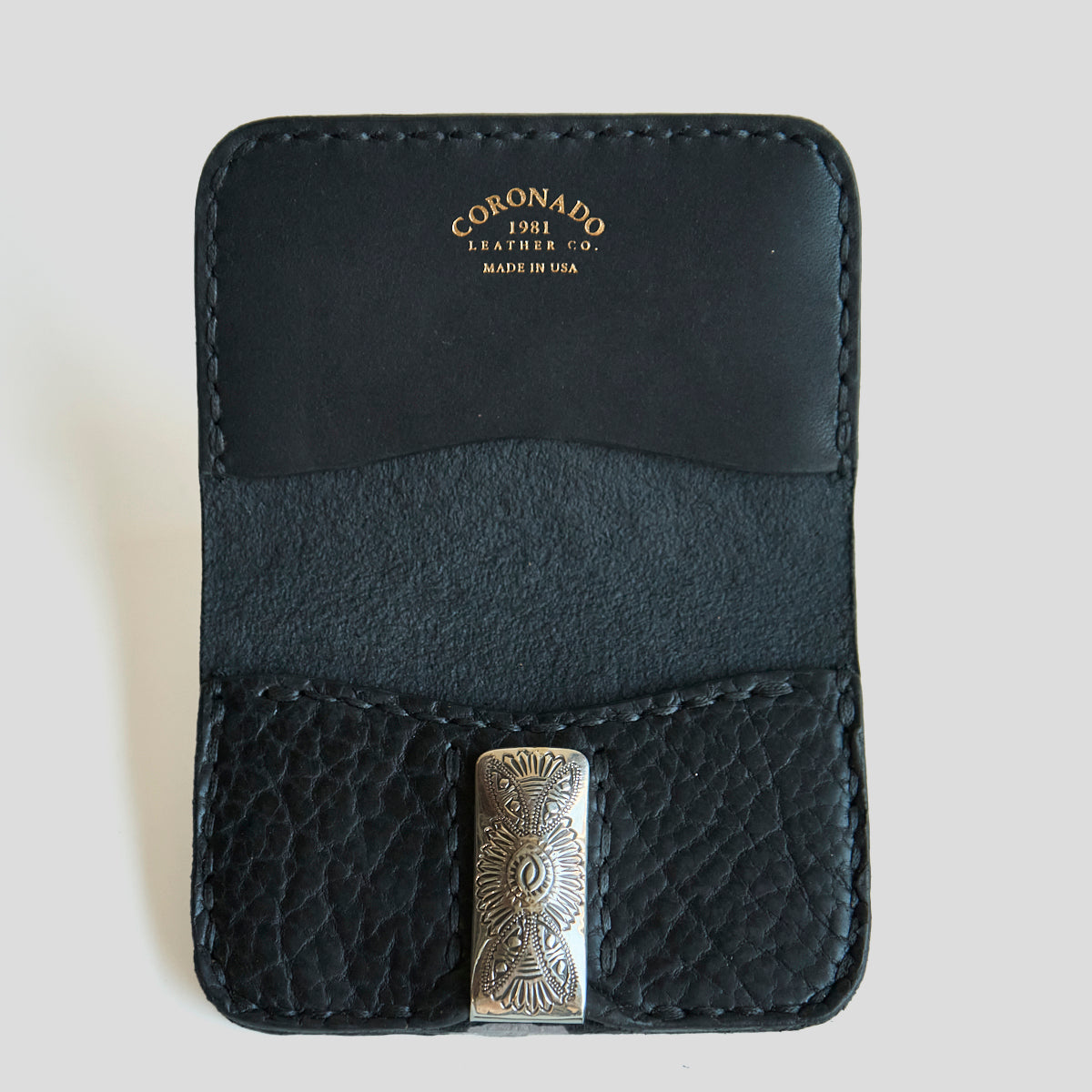 No.14 Heritage Silver Clip Wallet | Black Bison