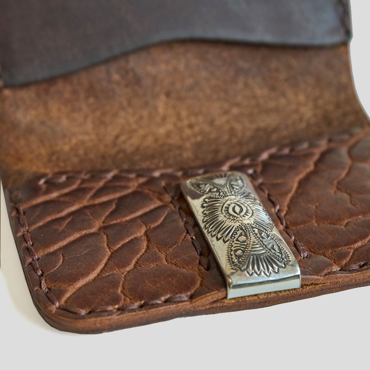 No.14 Heritage Silver Clip Wallet | Walnut Bison