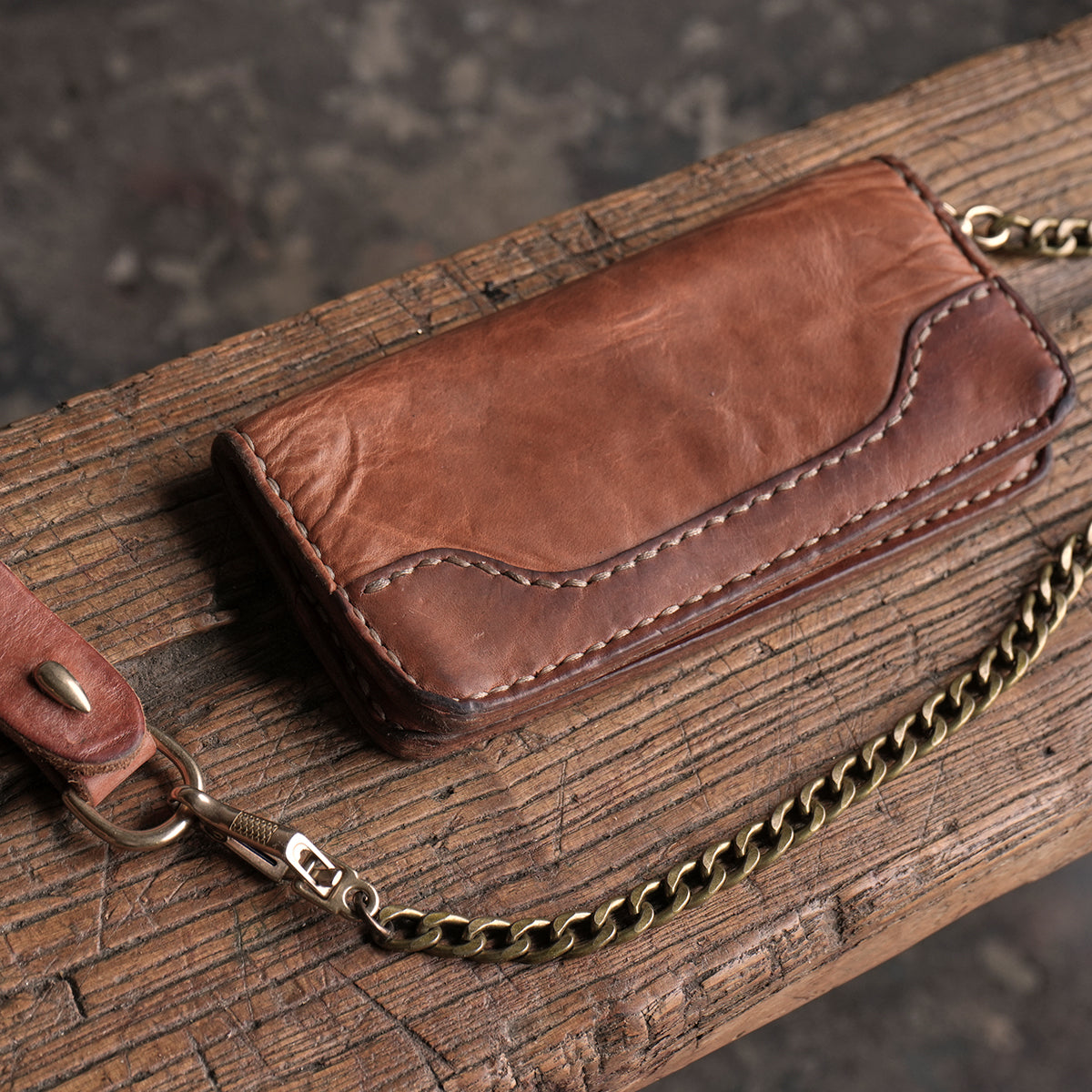 No.830 Long Vintage Stone-Washed Wallet