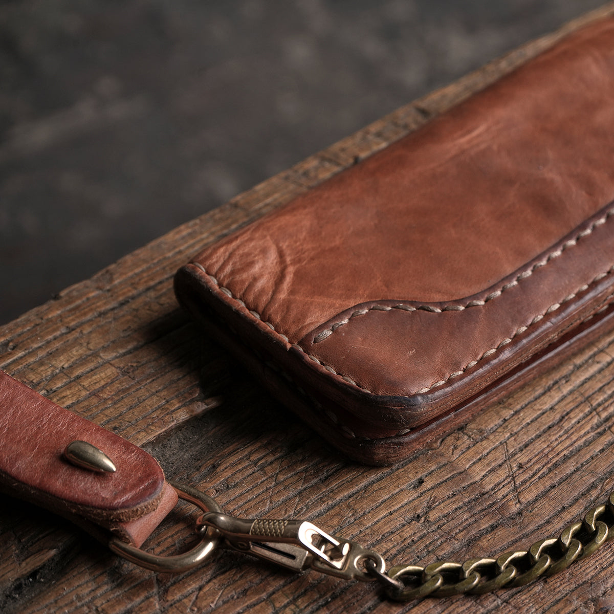 No.830 Long Vintage Stone-Washed Wallet