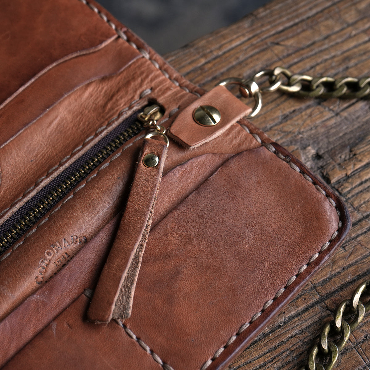 No.830 Long Vintage Stone-Washed Wallet