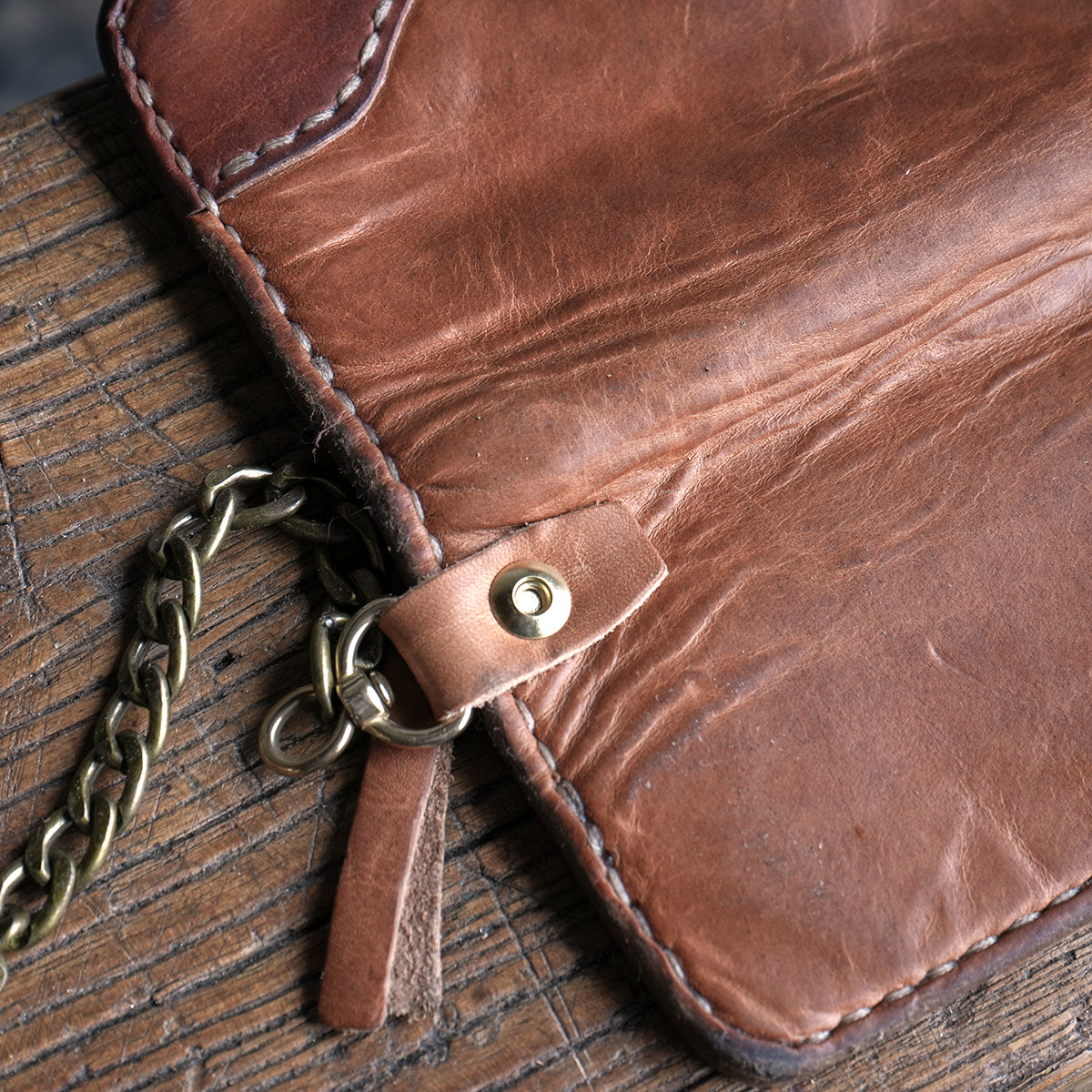 No.830 Long Vintage Stone-Washed Wallet
