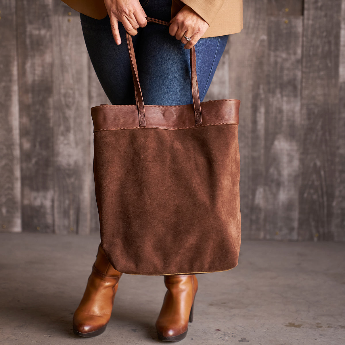 No.980 Monterey Tote | Cognac Suede