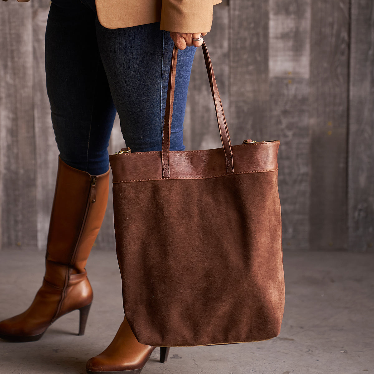 No.980 Monterey Tote | Cognac Suede
