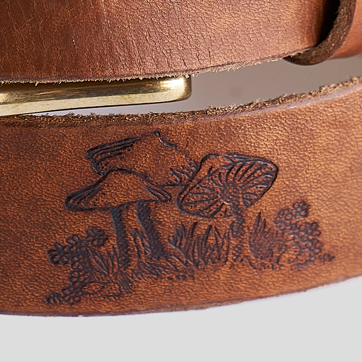 No.795 Vintage Embossed Belt | Mushroom
