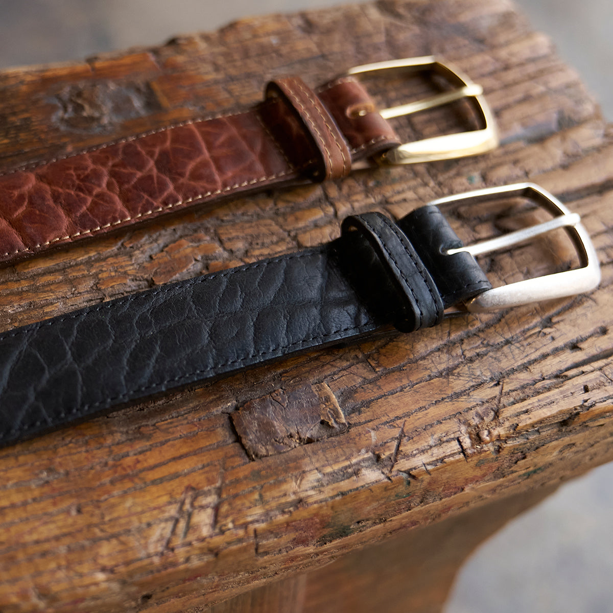 No.715 Executive Belt | Bison Black Nickel